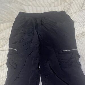 Black Fashion Nova Cargo Pants with Zipper Pockets